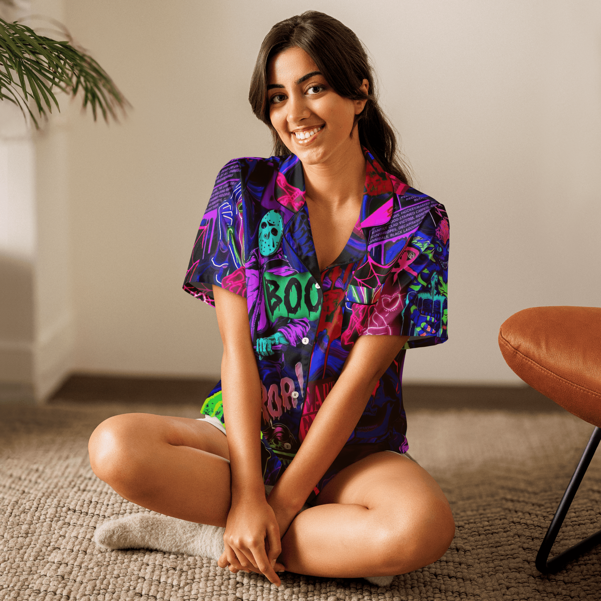 Freaky Frights Silky Pajama Top